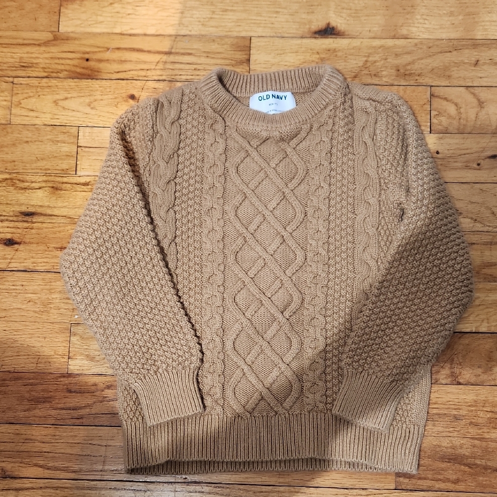 Old Navy Boys Brown Cable Knit Sweater 6/7